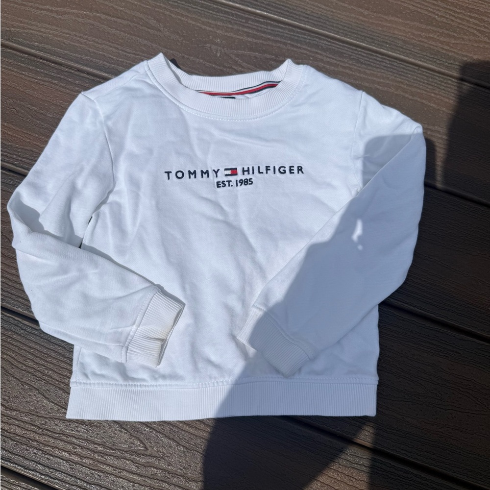 Tommy Hilfiger Kids Classic White Crewneck Sweatshirt